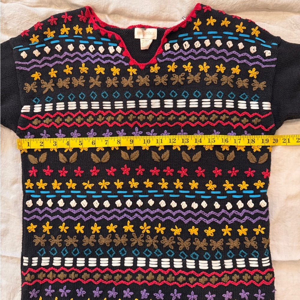 Vintage cotton ramie Embroidered spring sweater small to medium - Picture 11 of 13